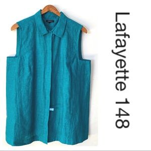 Lafayette 148 Short sleeve linen button down shirt